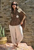 Yara Flora Relaxed Blouse Chocolate